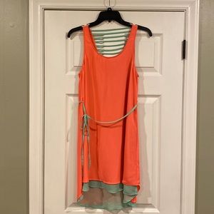 High to low, neon dress!